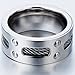 Man's Stainless Steel Ring Wedding Band with Steel Cables and Screws 10mm(26a)