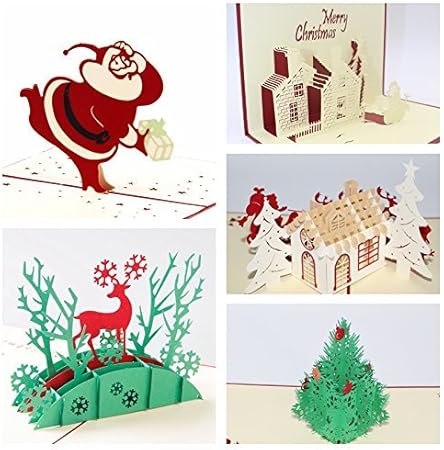 Biglietti Di Natale Handmade.Confezione Da 5 Biglietti Di Natale 3d Pop Up Mr Handmade Holiday Xmas New Year Gift Biglietto Di Auguri Merry Christmas 01 Amazon It Casa E Cucina