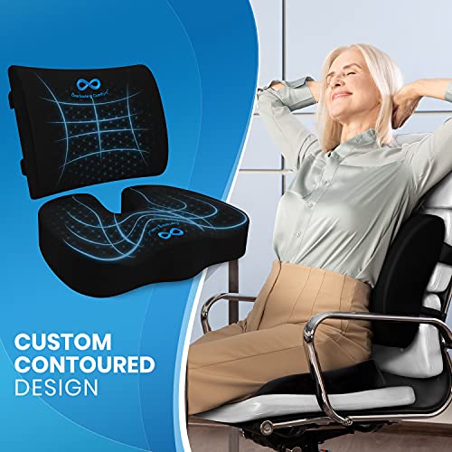 Everlasting Comfort Seat Cushion & Lumbar Support Pillow Combo Gel
