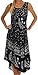 Sakkas B900 Batik Moon and Stars Caftan Tank Dress / Cover Up - Black / White - One Size