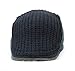 YCHY Men's Knitted Wool Duckbill Hat Warm Newsboy Flat Scally Cap (Deep Blue)
