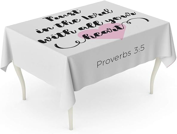 Lis Home Tovaglia Rettangolo Bibbia Biblica Frase Di Proverbi Fiducia Nel Signore Tutto Il Tuo Cuore Usa Come Tovaglia Cristiana Di Cristo Amazon It Casa E Cucina