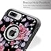 iPhone 8 Plus/7 Plus/6S Plus/6 Plus Floral Case for Girls Women, OEAGO Shockproof Heavy Duty Protection Dual Layer Armor Protective Cover for Apple iPhone 8Plus/7Plus/6SPlus/6 Plus (Rose Flower)