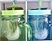 Aladdin 3 Classic Mason Jar Tumblers w/Straws & Lids Green Turquoise Purple 20 Oz