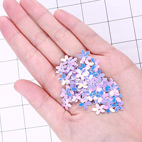 10mm Flower Loose Sequins Paillettes Colorful Iridescent Five Fingers Sewing for Wedding Craft Accessories Kids DIY Cloth Decoration White Yellow Green Gold Pink Purple 1800PCS - Thumbnail 5