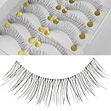 50 Pairs Natural Look Taiwan Handmade Fake False Eyelashes Eye Lashes Transparent Stem High Quality #218 Classical Eyelashes - MZZH20001