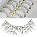 50 Pairs Natural Look Taiwan Handmade Fake False Eyelashes Eye Lashes Transparent Stem High Quality #218 Classical Eyelashes - MZZH20001