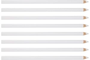 BOXOB 8pcs Fabric Pencils for Sewing, Water Soluble Sewing Fabrics Tailors Markers Pen Practical Marking & Tracing Tool for Dressmaking Quilting Embroidery DIY Crafts (White)