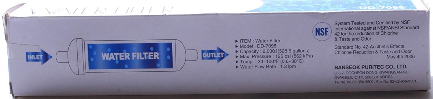 Banseok Puritec DD-7098 - Filtro de agua externo vertical original ...