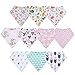 10-Pack Baby Girl Bandana Drool Bibs Gift Set for Drooling Teething by MiiYoung