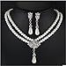Rurah Women's Elegant Imitation Pearl Diamond Flowers Necklace Earrings Jewelry Set