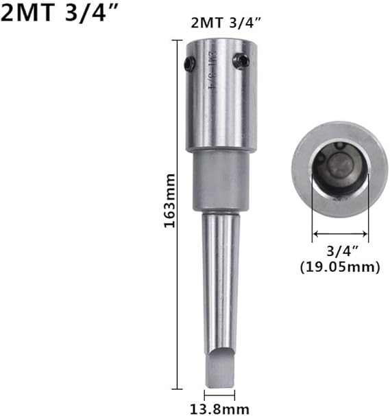 EVNMD 3/4 Inch Weldon Shank Hss Ring Cutting Shank Mt2 Mt3 Metal