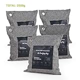 MULAN Bamboo Charcoal Air Purifying Bag 500gram (5 Pack), Charcoal Bags Odor Absorber, Basement Odor Eliminator, Trash Can Deodorizer, Room Deodorizer, New Car Smell Air Freshener