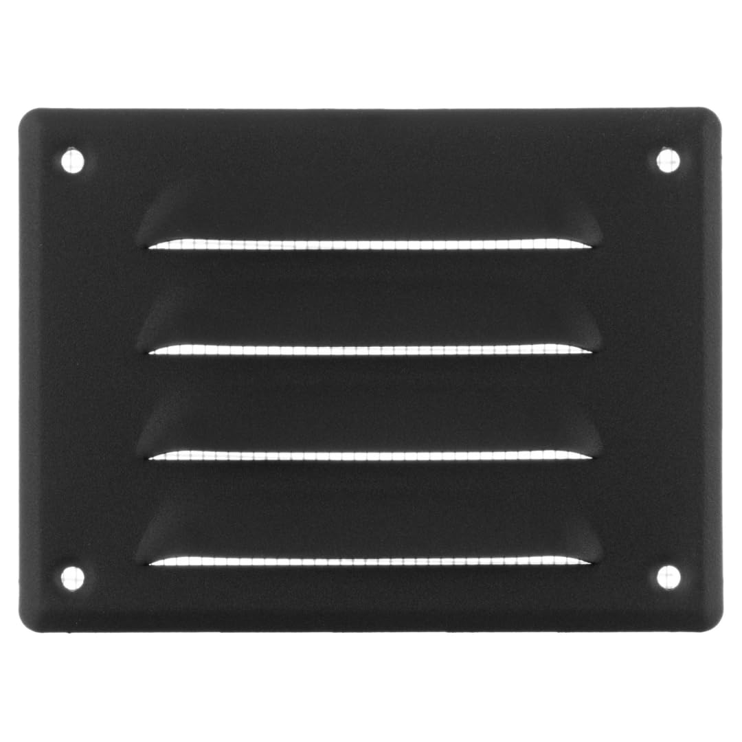 140x105mm / 6x4" inch Anthracite Metal Air Vent Grille Cover with Insect Mesh - Ventilation Cover