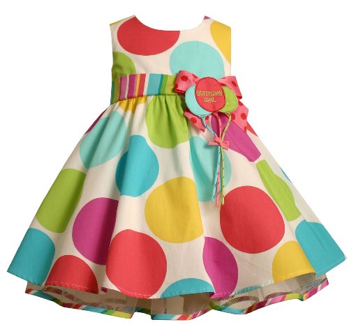 'Birthday Girl' First Birthday Polka Dot Party Dress