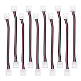 JACKYLED RGB 5050 3528 LED Light Strip Connector 4 Pins 10 mm Wide Strip to Strip Jumper 10-Pack Wire Solderless