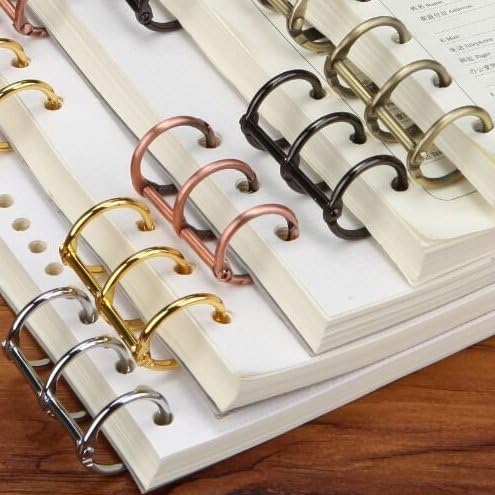 Chris-Wang 10Pcs Metal 3-Ring Binding Spines Combs, Loose Leaf Binder DIY Photo Album Rings Book Calendar Round Circle, 0.75-Inch Spine Diameter, Bronze