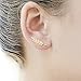 RIVERTREE Gold leaf Climber Earrings hypoallergenic Ear Crawler Stud for Women Girls Minimal Dainty