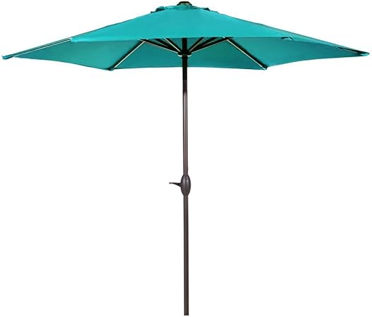 Abba Patio 9 Feet Patio Umbrella Outdoor Table Umbrella With Push Button Tilt And Crank Turquoise Amazon Co Uk Garden Outdoors