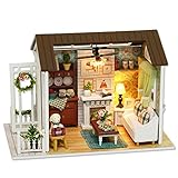 Cuteroom Dollhouse Miniature DIY Dolls House Kit Room with Furniture Handicraft Xmas gift Happy Time