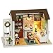 Cuteroom Dollhouse Miniature DIY Dolls House Kit Room with Furniture Handicraft Xmas gift Happy Time