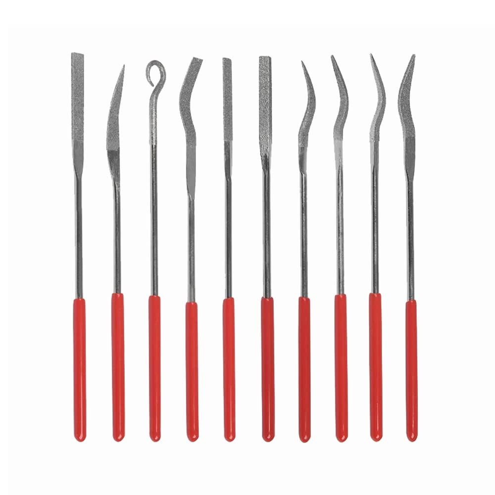Diamond Needle Files, 10 PCS Mini Sharp Diamond Needle File Set Hand Tool for Wood Carving, Jeweler, Glass, Rock, Carbide, Gold