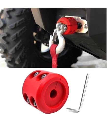 thumbnail image 2 of Rubber Winch Cable Hook Saver / Rope Line Stopper For ATV UTV SUV Winches (Red) 2 of 5