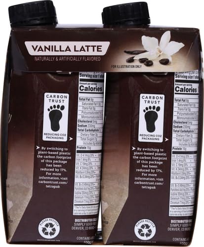 ATKINS ICED COFFEE VANILLA LATTE PROTEIN-RICH SHAKE, KETO FRIENDLY AND GLUTEN FREE. (4 SHAKES)