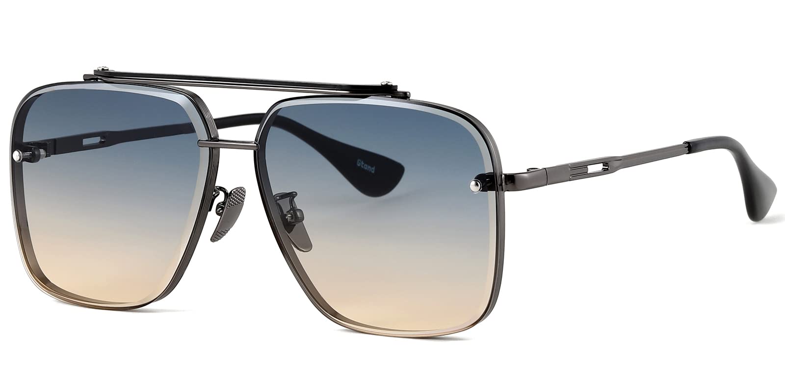 Photo 1 of Gtand Fashion Oversized Square Aviator Gradient Sunglasses For Men Women Vintage Metal Sun Glasses 63mm