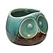 3“ Turquoise & Brown Small Owl Design Ceramic Succulent Planter / Flower Bud Pot / Mini Decorative Vase