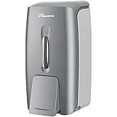 PLUSSEN Soap Dispenser Wall Mount Adhesive Commercial Soap Dispenser 800ml No Drill Hand Sanitizer Dispenser for Bathroom Support Liquid and Gel,Silver-PN9088