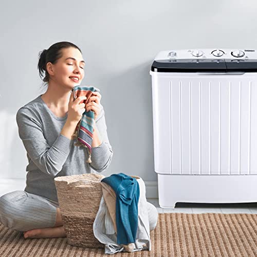 ENGiNDOT Portable Washing Machine, 7.7Lbs/3.5Kg Fully Automatic Compact Washer with Drain Pump