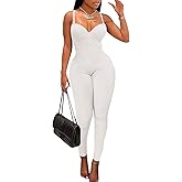 acelyn Women's Sexy Sleeveless Jumpsuits Bodycon Rompers Y2k Bodysuit Club Outfits