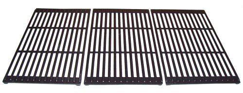 Music City Metals 68073 Matte Cast Iron Cooking Grid Replacement for Select Gas Grill Models by Brinkmann, Centro and Others, Set of 3