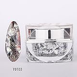 nail_world365 20ML 0.8OZ High Quality Soak Off UV Gel Shiny Colors Glitter Powder Nail Art Builder Gel 103