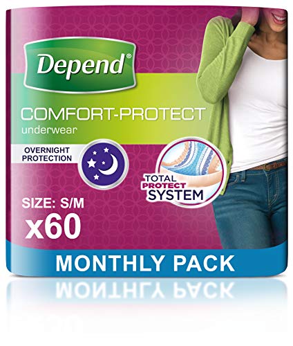 Depend Comfort Protect Incontinence Pants for Women, Small/Medium - 60 Pants