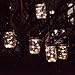 Homeleo 5-Pack Warm White Solar Mason Jar Lid Insert w/ Stainless Steel Hangers, Solar Powered LED Mason Jars Light Up Lid Set(Jars NOT Included)