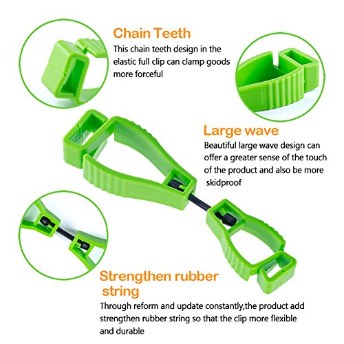 Glove Clip Holder Safety Gear Attach Gloves Towels Glasses Helmets Hanger Guard Labor Work Clamp Grabber Catcher Safety Work POP. (Green) …