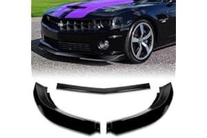 HK5 3 Pieces Front Bumper Lip Spoiler Splitter Side Body Kit Trim Protection Compatible with 2010-2013 Chevrolet Camaro V6, 2011 2012 (Painted Black)