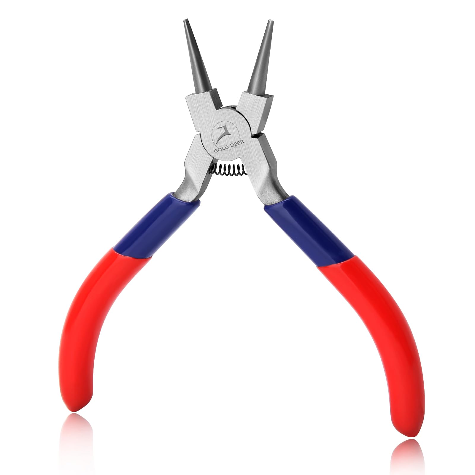 GOLD DEER Round Nose Pliers with Spring - Mini Jewelry Pliers for Wire Looping, Repair, Wrapping, Beading & Crafts