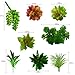 ZALALOVA 16Packs Artificial Succulent Plants，Fake Succulents Assorted Faux Succulent in Different Green Textured Faux Succulent Pick Hanging String of Pearls Plant for Arrangement Home Decoration