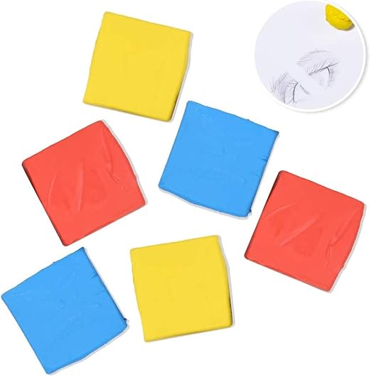 6 pcs Knead Erasers, Design Eraser, Drawing Art Erasers, Kneaded Rubber