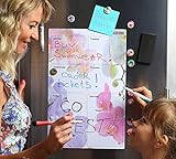 Magnetic Weekly Planner - Kitchen Gift Set - Magnet Dry Erase Fridge Daily Board - Happy Orchid Whiteboard Calendar by SMEREKA(TM)