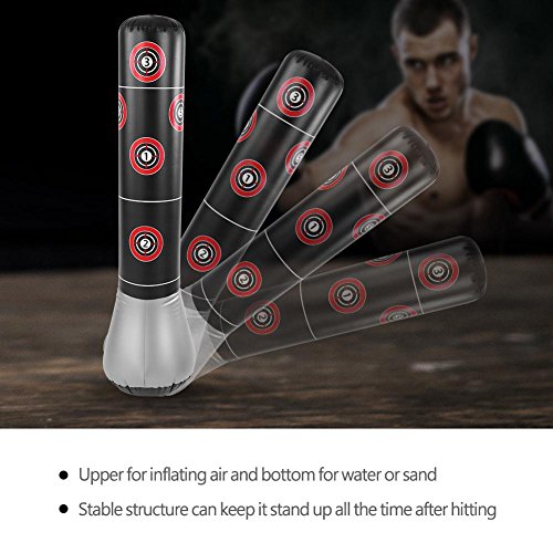 Jadpes Inflatable Decompression Boxing Post, Inflatable Boxing Punching Kick Training Tumblers Bag Pressure Relief Accessory Material Boxing Bag Top for Kids