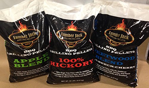 Lumber Jack BBQ 60 Pounds Pellet Assortment (Pick 3 x 20 Pound Bags) See Description for Flavors