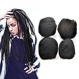 Yonna Hair 4pcs/lot Tight Afro Kinky Bulk Hair 100% Human Hair For DreadLocks,Twist Braids Off Black, 1B,16