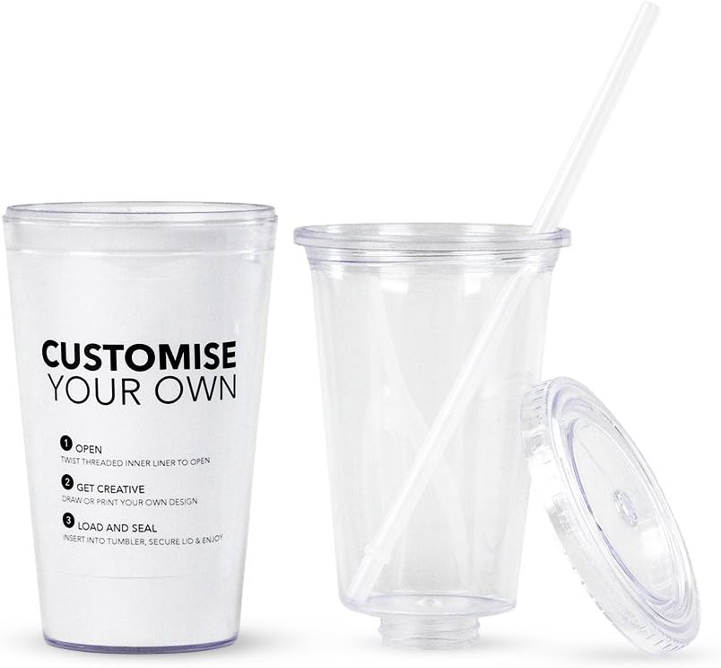 cold drink tumbler with straw