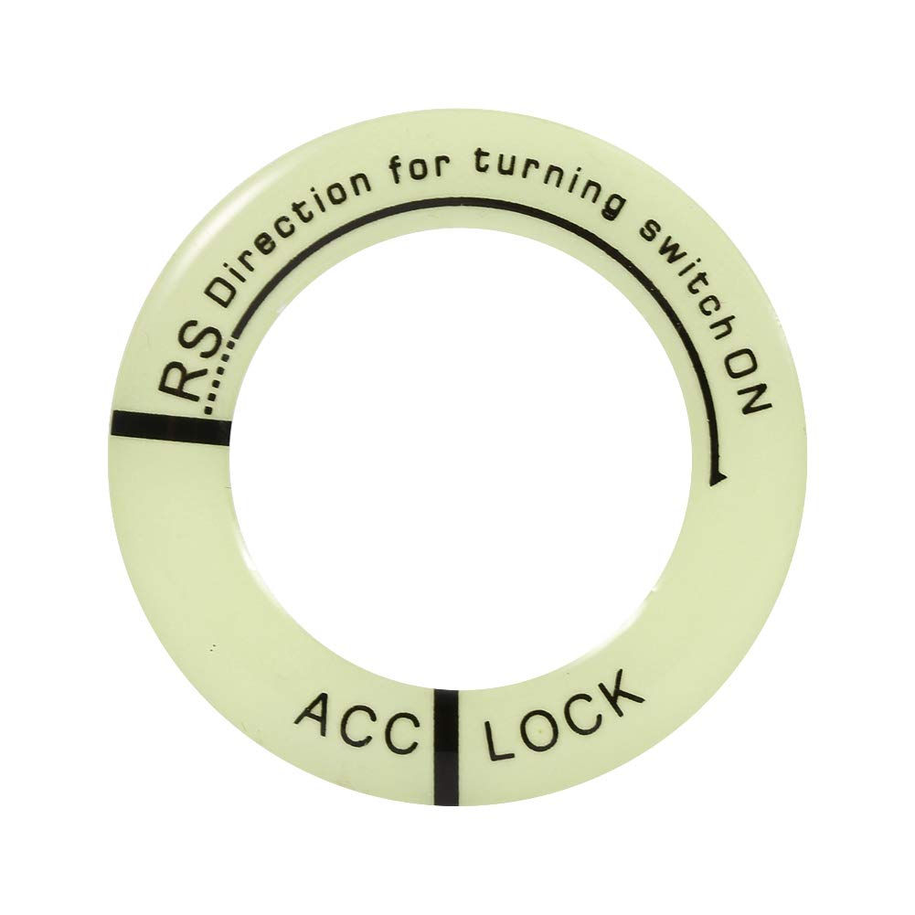 Qiilu Premium Quality Ignition Switch Decoration Ring,Car Motorcycle Luminous Ignition Switch Key Ring Circle Cover Trim Universal(Black)