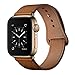YALOCEA Compatible with iWatch Band 42mm 44mm, Genuine Leather Band Replacement Strap Compatible with Apple Watch Series 4 Series 3 Series 2 Series 1 42mm 44mm, Retro Brown