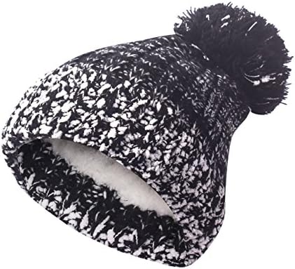 Winter Warm Slouchy Cable Knit Beanie with Fleece Lined - Solid Ribbed and Chunky Soft Skull Cap by TAMINGTON